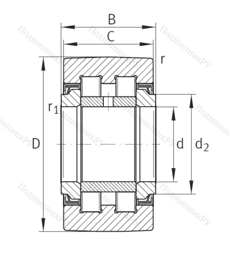 Подшипник PWTR 3072 2RS XL от производителя  INA