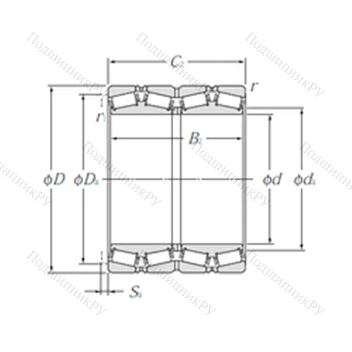 Подшипник роликовый радиально-упорный E-625924 от производителя  NTN