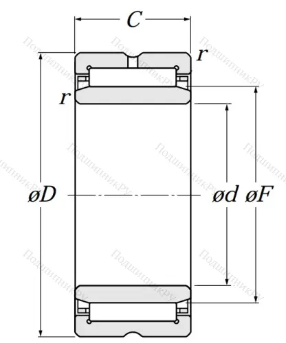 Игольчатый подшипник NA 69/28 R