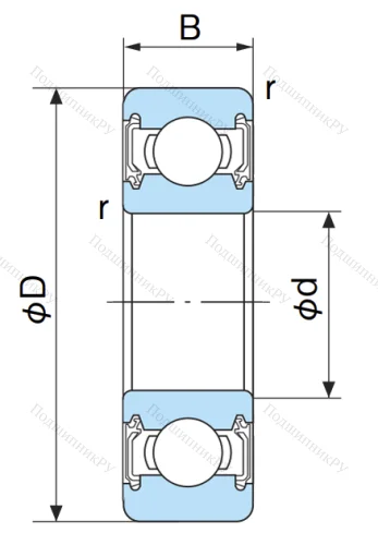 Однорядный шариковый подшипник 6313 2NSE от производителя  NACHI