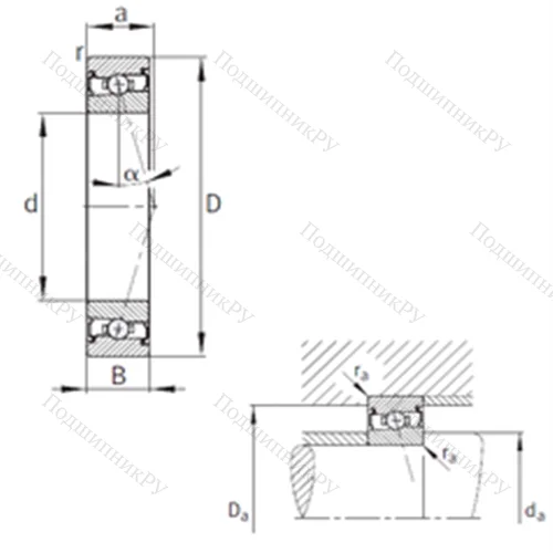 Подшипник шариковый радиально-упорный HCS 7002-C-T-P 4S
