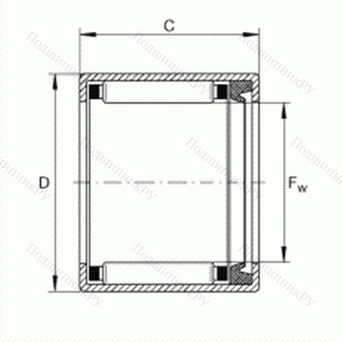 Подшипник роликовый игольчатый с одним наружным штампованным кольцом SCE 1211-P